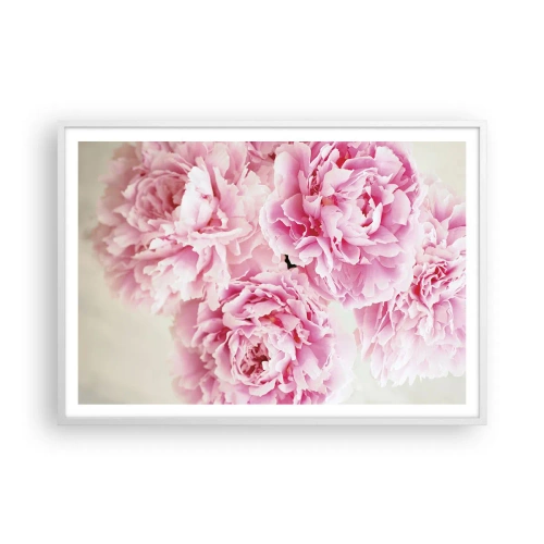 Poster in cornice bianca - Nel fasto rosa - 100x70 cm