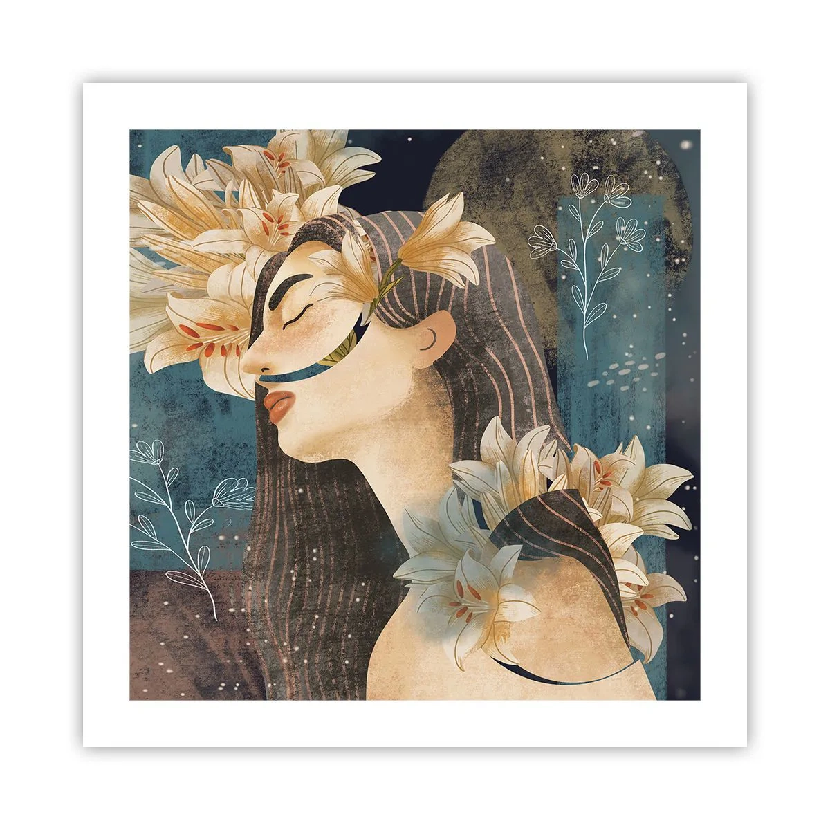 Poster - La favola della principessa con i gigli - 50x50 cm