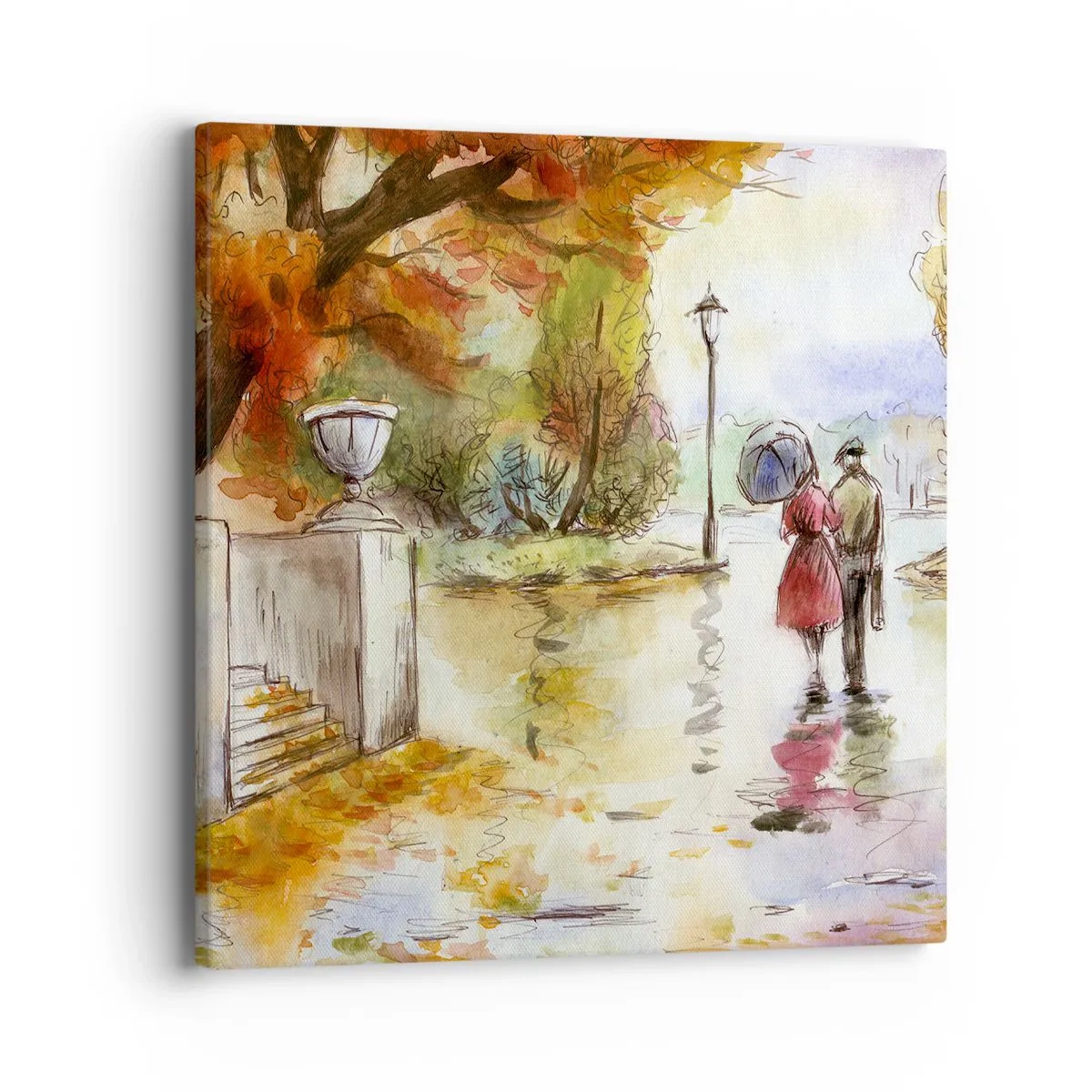 Quadro su tela - Stampe su Tela - Autunno romantico nel parco - 40x40 cm