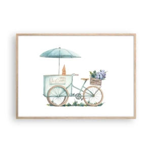 Poster in cornice rovere chiaro - Dolce ricordo d'estate - 100x70 cm