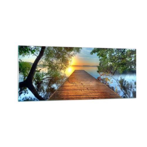 Quadro su vetro - Non avere fretta, siediti - 100x40 cm