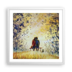 Poster in cornice bianca - Attimo magico - 50x50 cm