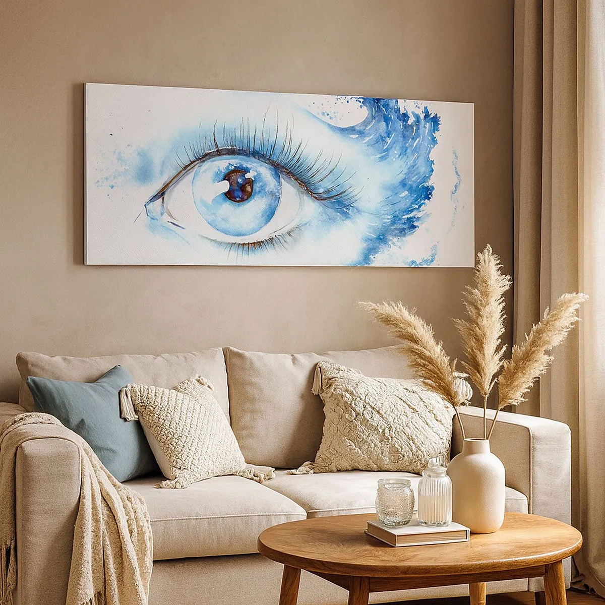 Quadro su tela - Stampe su Tela - Immergersi nell'azzurro dello sguardo - 100x40 cm