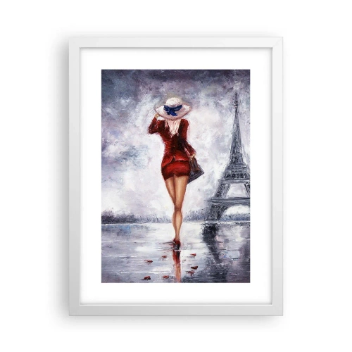 Poster in cornice bianca - Simboli di Parigi - 30x40 cm