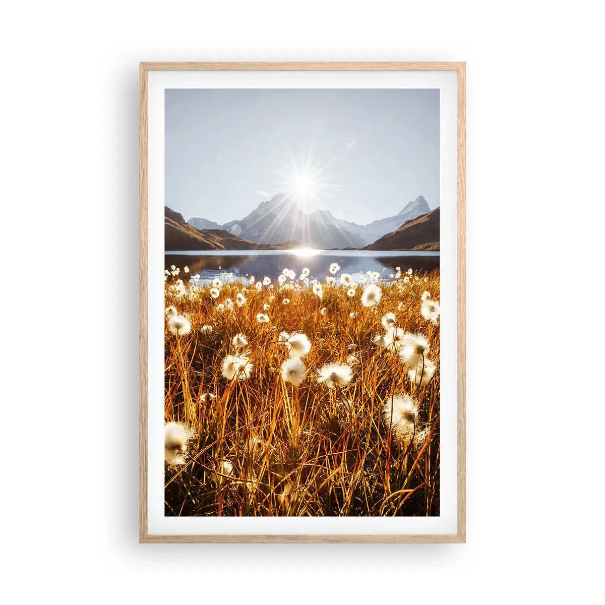 Poster in cornice rovere chiaro - Durezza delle pietre, morbidezza dell'erba - 61x91 cm