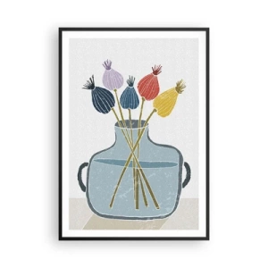 Poster in cornice nera - Il silenzio dei papaveri - 70x100 cm