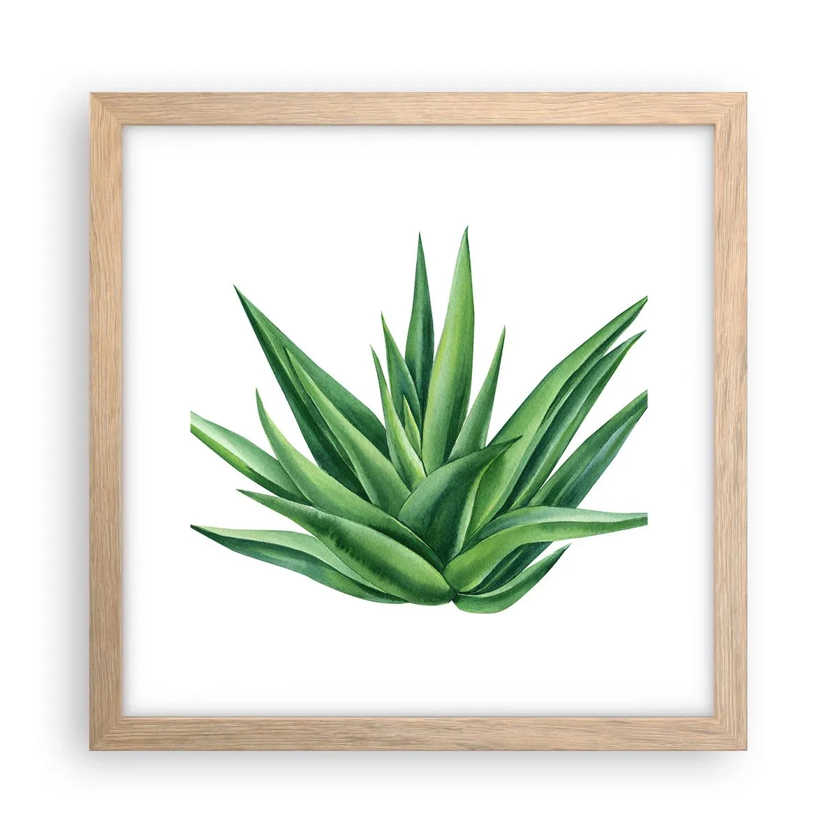 Poster in cornice rovere chiaro - Verde - forza - vita - 30x30 cm