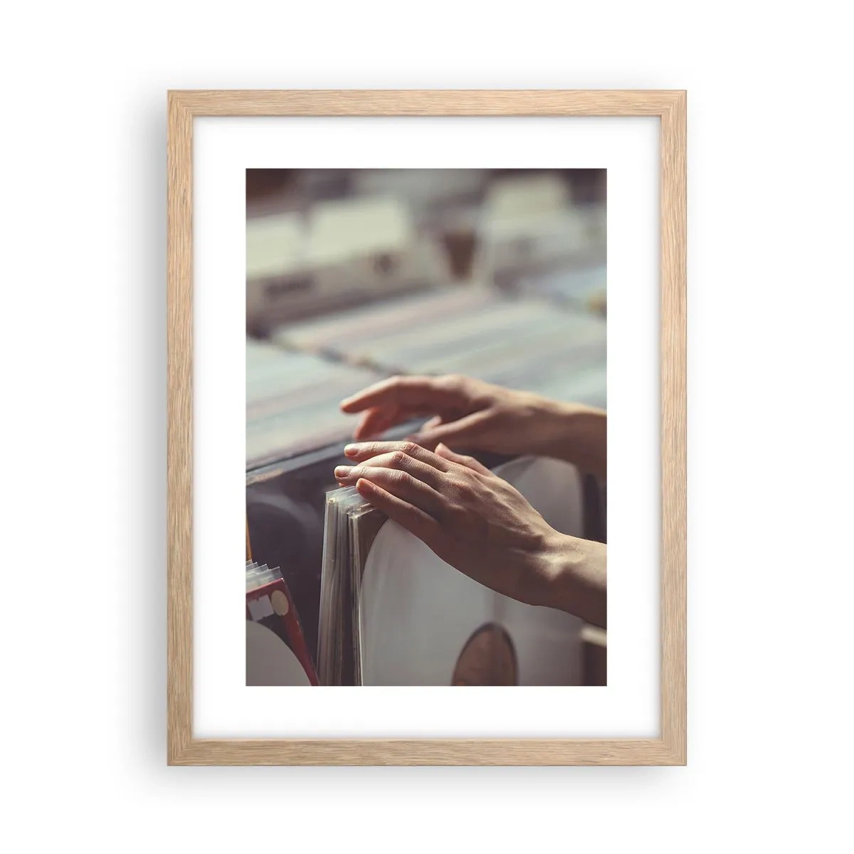 Poster in cornice rovere chiaro - Alla ricerca di emozioni - 30x40 cm