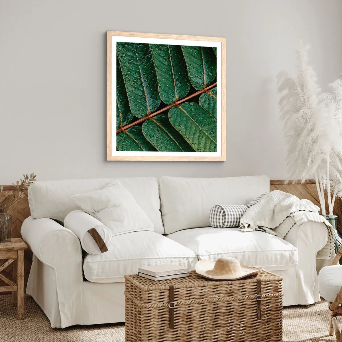 Poster in cornice rovere chiaro - Al ritmo verde - 50x50 cm