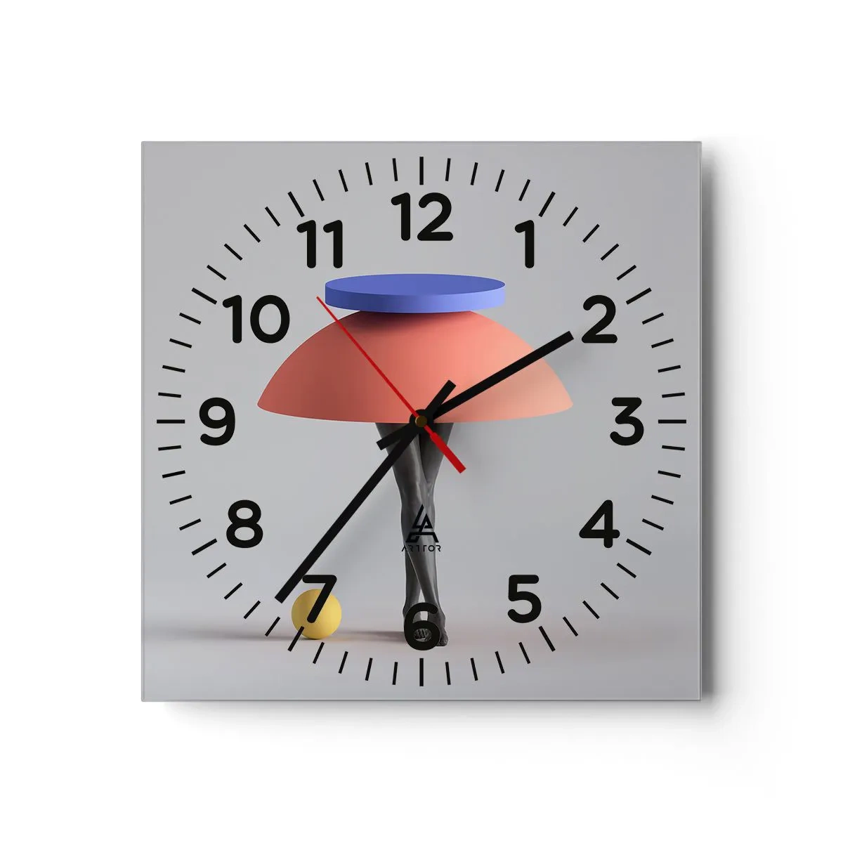 Orologio da parete - Orologio in Vetro - Composizione surrealista - 30x30 cm