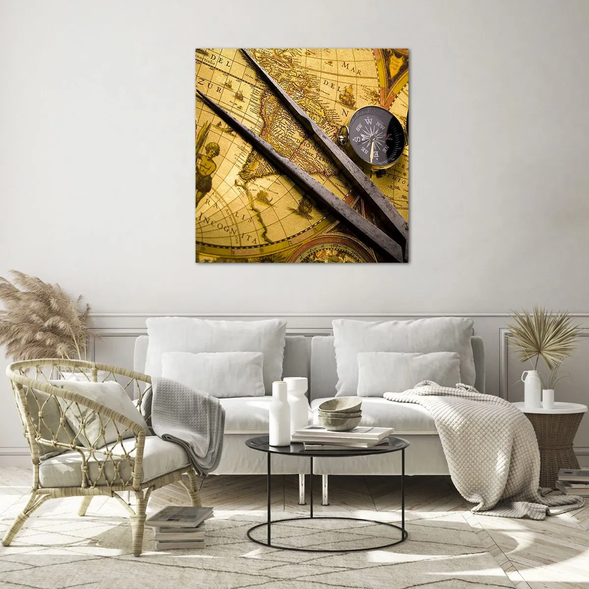 Quadro su vetro - Dove sono questi tesori? - 60x60 cm