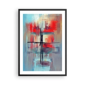 Poster in cornice nera - Composizione astratta in colori dinamici - 50x70cm - Paesaggio in una dimensione sconosciuta - Decorazione murale moderna per soggiorno e camera da letto ARTTOR