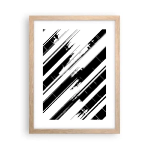 Poster in cornice rovere chiaro - Composizione intensa e dinamica - 30x40 cm