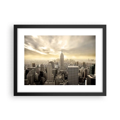 Poster in cornice nera - New York in grigio - 40x30 cm