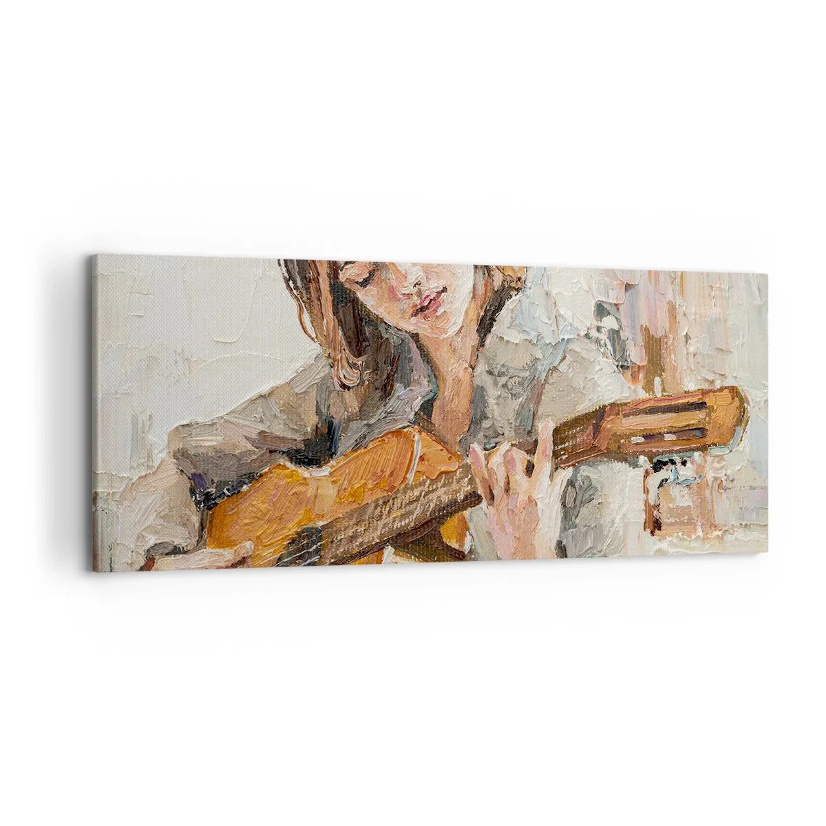 Quadro su tela - Stampe su Tela - Concerto per chitarra e cuore di ragazza - 100x40 cm