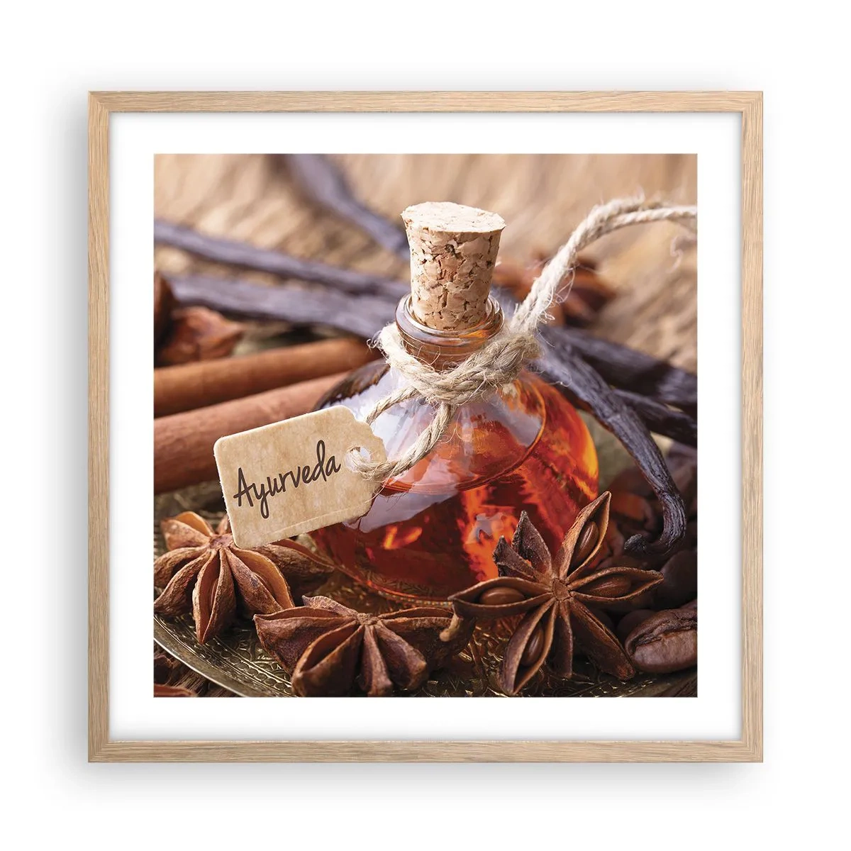 Poster in cornice rovere chiaro - Verso l'unità del corpo e dell'anima - 50x50 cm