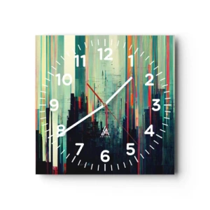 Orologio da parete - Orologio in Vetro - Città futuristica - 30x30 cm