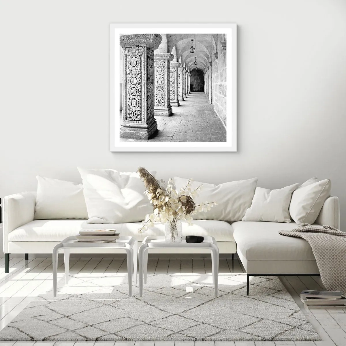 Poster in cornice bianca - Dove porterà? - 60x60 cm