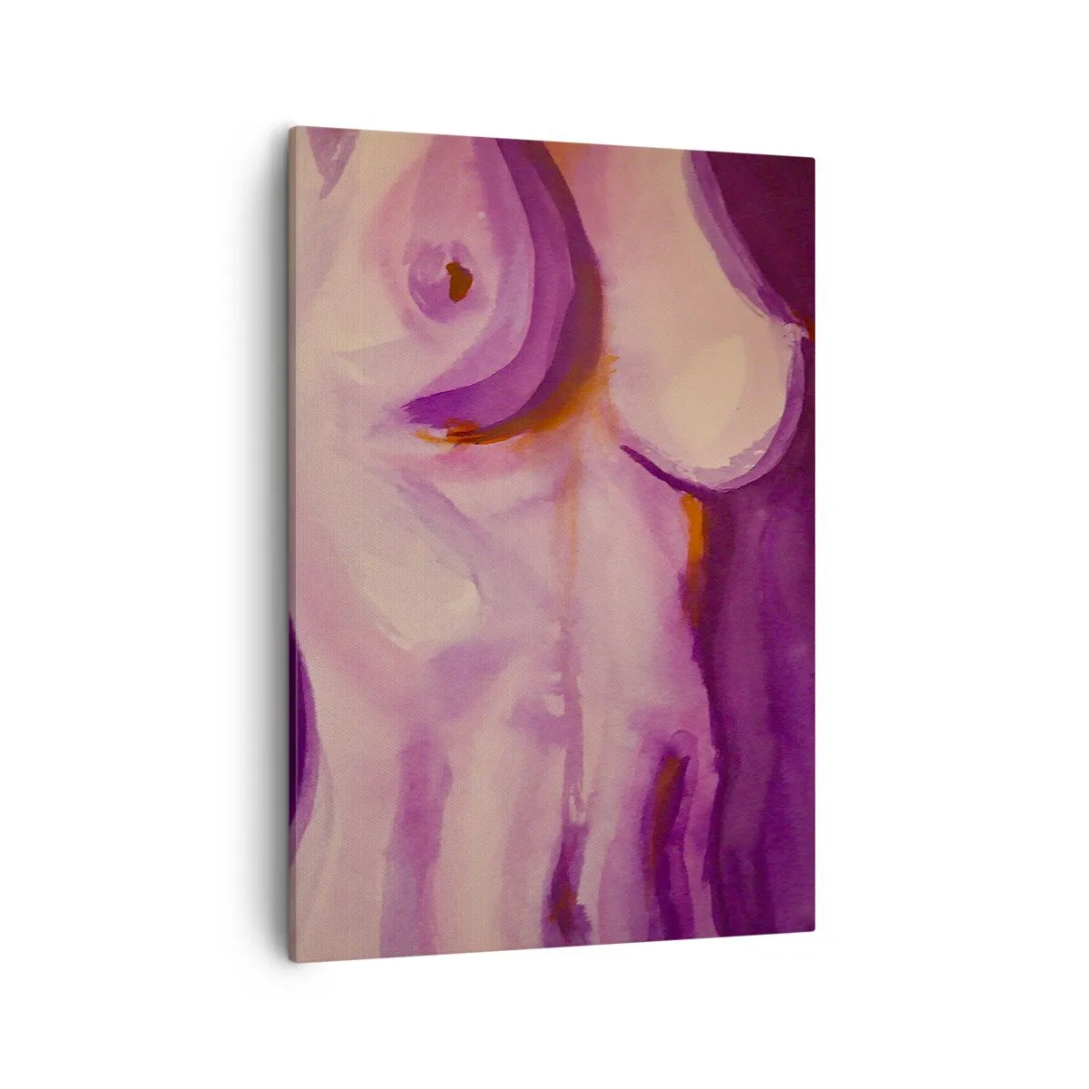Quadro su tela - Stampe su Tela - Un'interpretazione astratta della silhouette femminile nei toni del rosa e del viola. - 50x70cm - Ode alla femminilità - Decorazione murale moderna per soggiorno e camera da letto ARTTOR