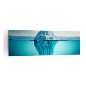Quadro su tela - Stampe su Tela - Un iceberg visibile sopra e sotto la superficie dell'acqua - 160x50cm - Il re del ghiaccio - Decorazione murale moderna per soggiorno e camera da letto ARTTOR