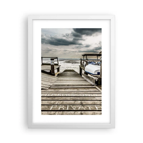 Poster in cornice bianca - La spiaggia del nord - 30x40 cm