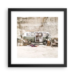 Poster in cornice nera - è tempo di viaggiare - 30x30 cm