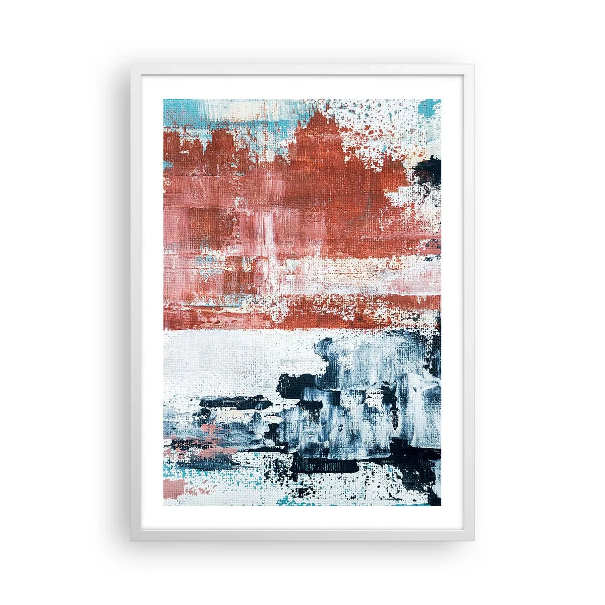 Poster in cornice bianca - Astratto in due metà - 50x70 cm