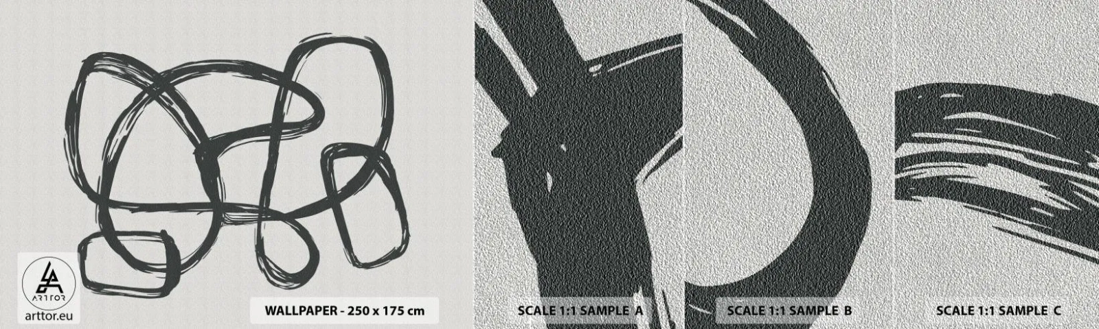 Campione di Fotomurale Premium Sand - Astrazione aggrovigliata - Boho, Pezzo, Minimalista - 100x30 cm