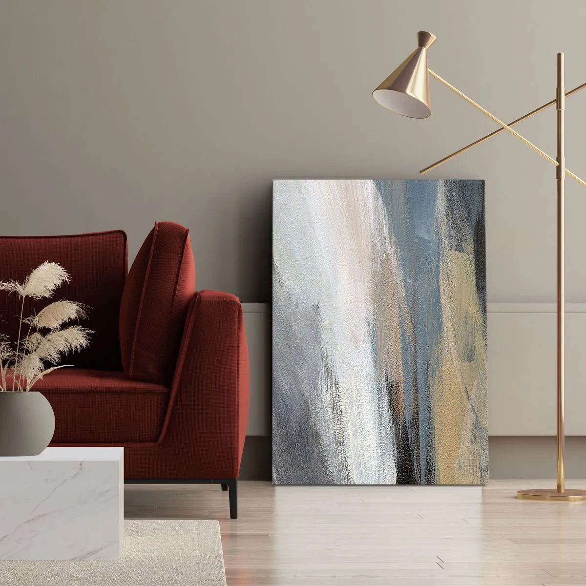 Quadro su tela - Stampe su Tela - Astrazione: paesaggio del nord - 55x100 cm