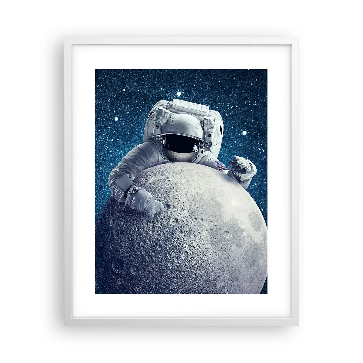 Poster in cornice bianca - Burlone spaziale - 40x50 cm