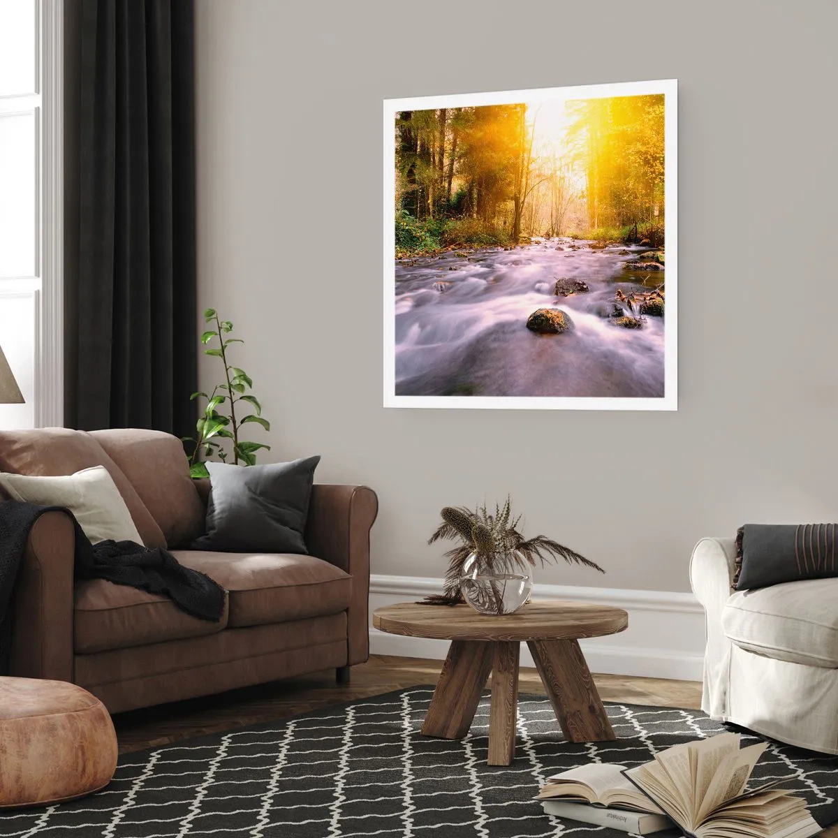 Poster - Malachite in cornice oro-argento - 30x30 cm