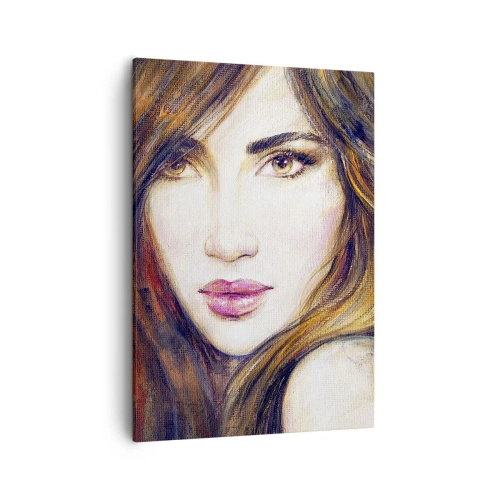 Quadro su tela - Stampe su Tela - Ritratto di donna in stile pittorico - 50x70cm - Un penny per i tuoi pensieri - Decorazione murale moderna per soggiorno e camera da letto ARTTOR