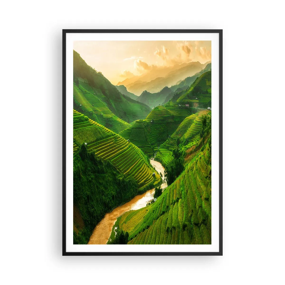 Poster in cornice nera - Valle del Vietnam - 70x100 cm