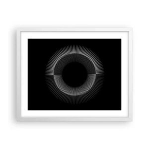 Poster in cornice bianca - Sole nero - 50x40 cm