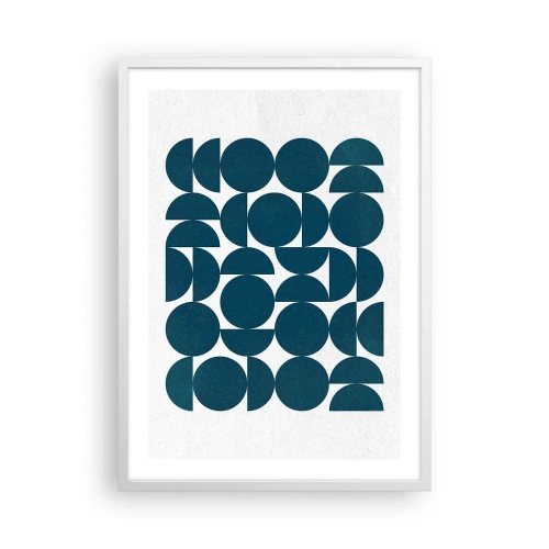 Poster in cornice bianca - Cerchi e semicerchi - 50x70 cm