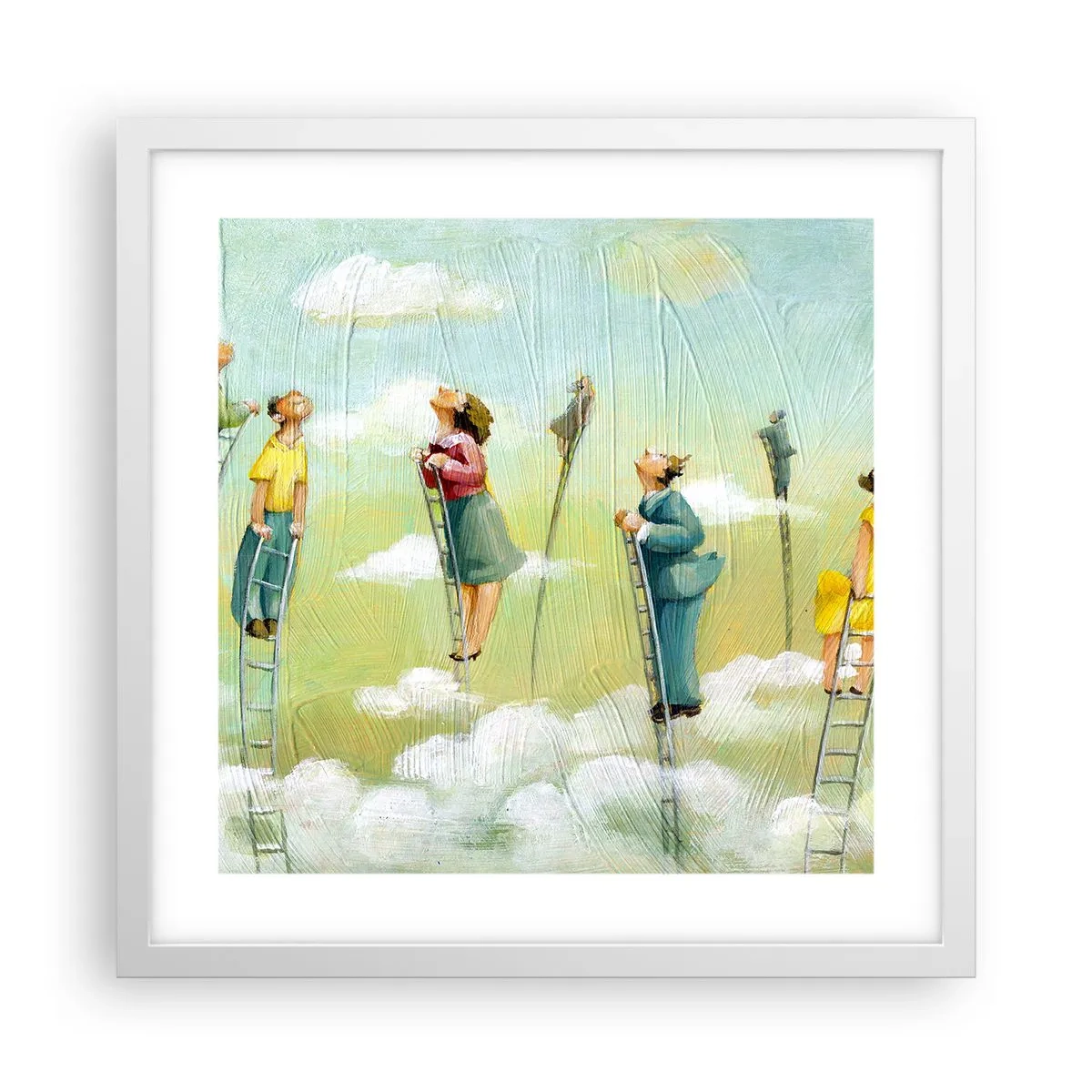 Poster in cornice bianca - Seguendo i propri sogni - 40x40 cm