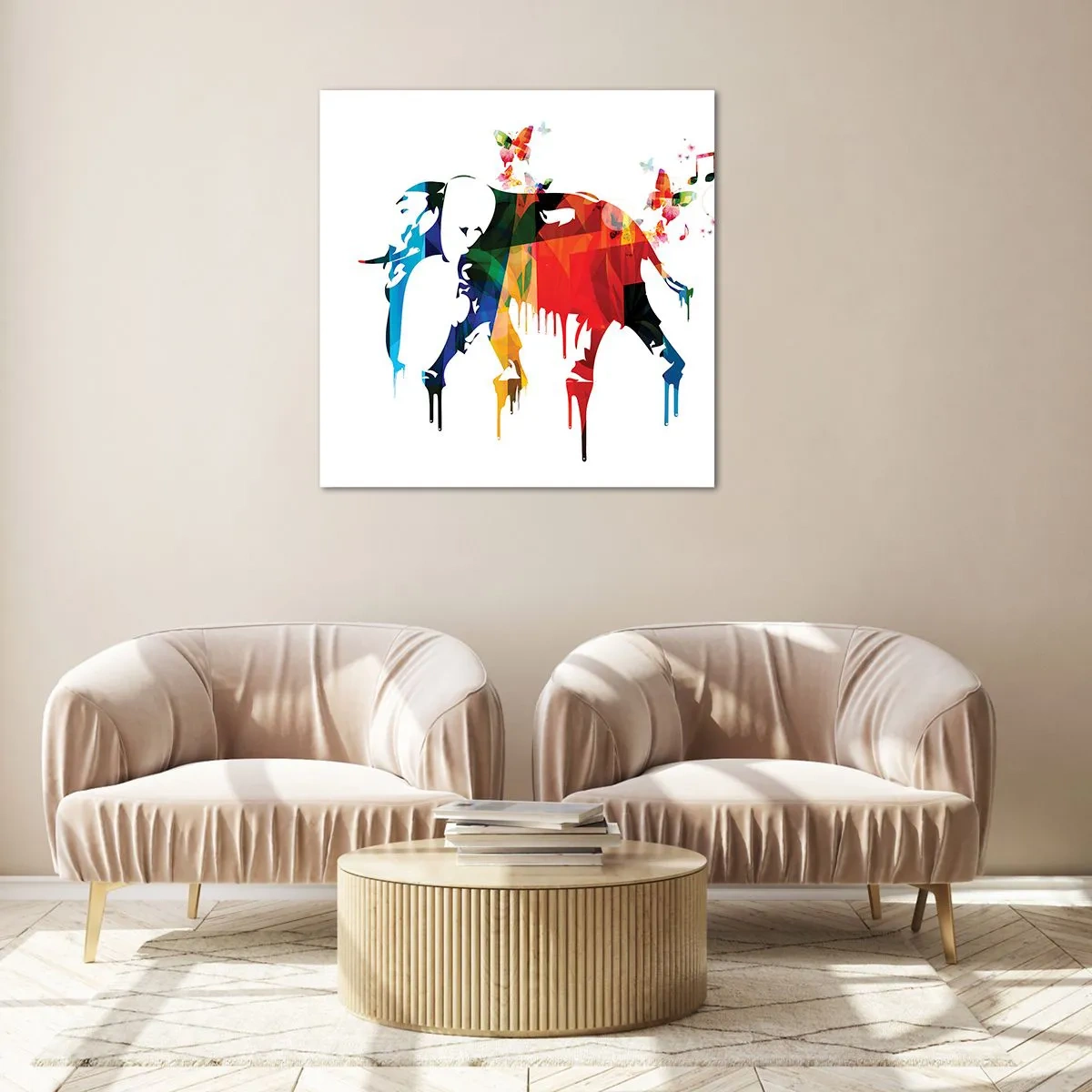 Quadro su vetro - Ognuno può ballare - 70x70 cm