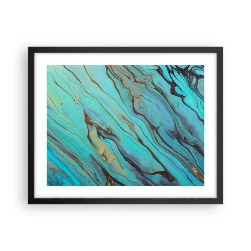 Poster in cornice nera - Marea turchese - 50x40 cm