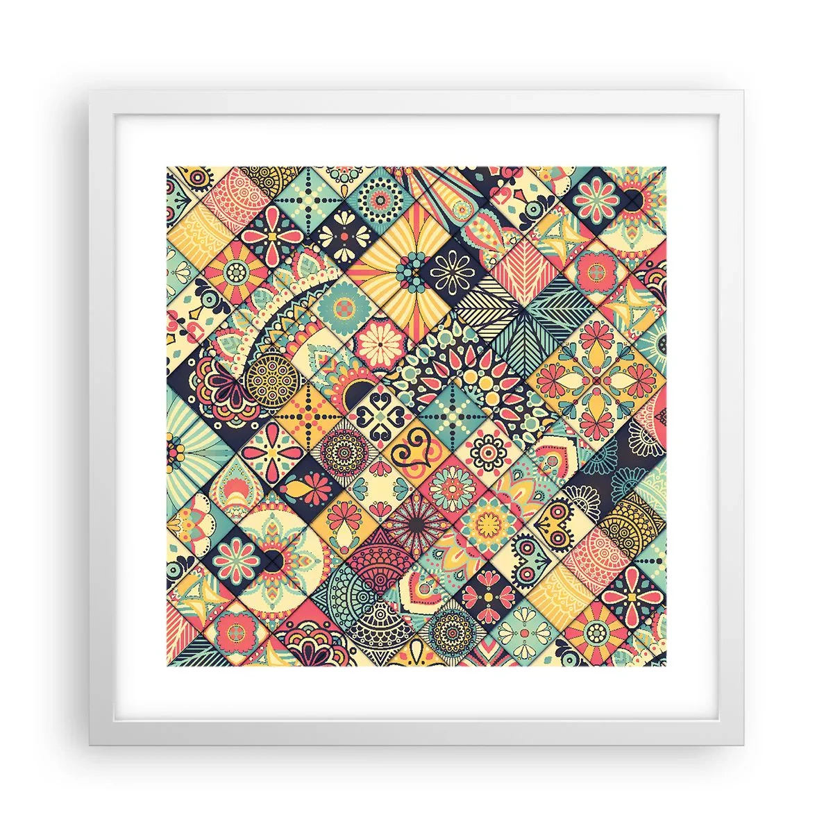 Poster in cornice bianca - L'atmosfera del Marocco - 40x40 cm