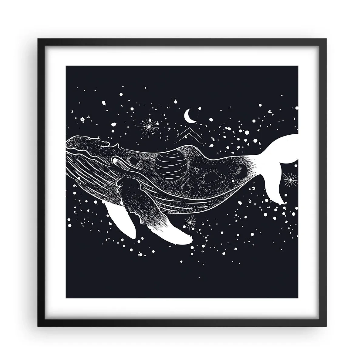 Poster in cornice nera - Nell'oceano dell'universo - 50x50 cm