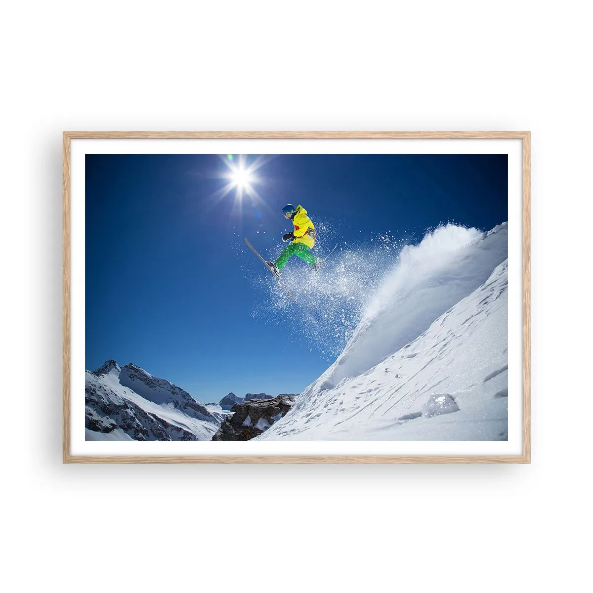 Poster in cornice rovere chiaro - Ballando con i monti - 100x70 cm
