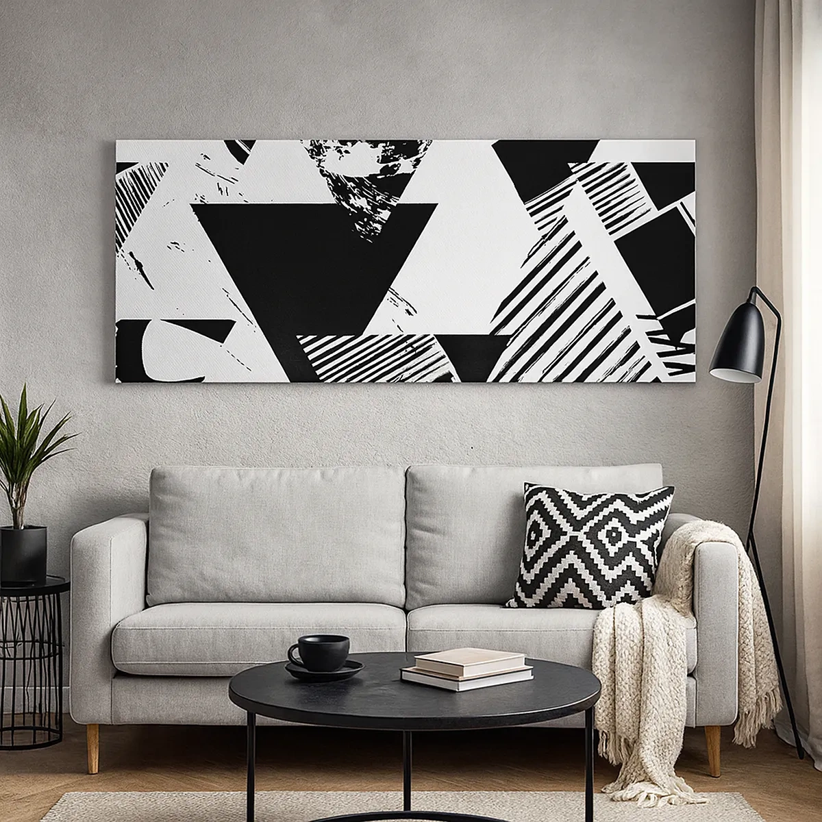 Quadro su tela - Stampe su Tela - Pioggia di triangoli - 30x30 cm