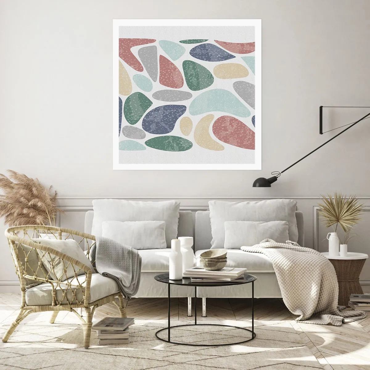 Poster - Mosaico di colori incipriati - 60x60 cm