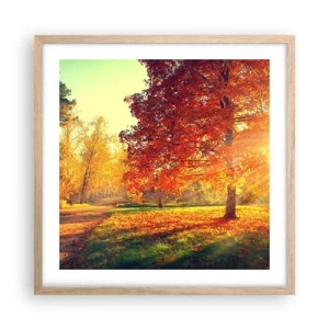 Poster in cornice rovere chiaro - Rosso è bello - 50x50 cm