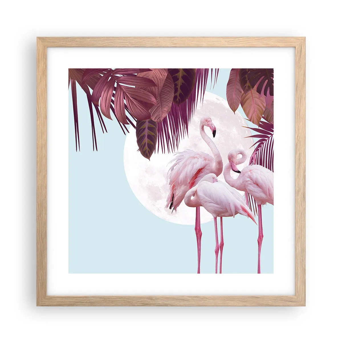 Poster in cornice rovere chiaro - Tre grazie alate - 40x40 cm