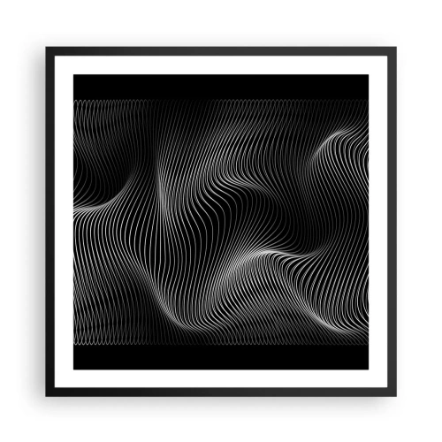 Poster in cornice nera - La danza della luce nello spazio - 60x60 cm