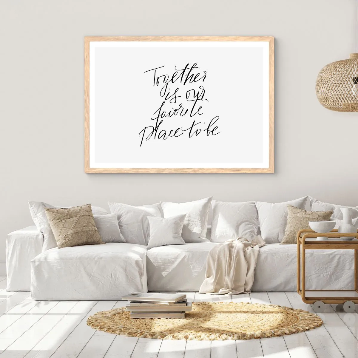 Poster in cornice rovere chiaro - Anche tu lo senti? - 91x61 cm