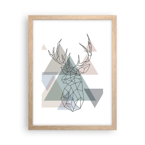 Poster in cornice rovere chiaro - Nel bosco geometrico - 30x40 cm
