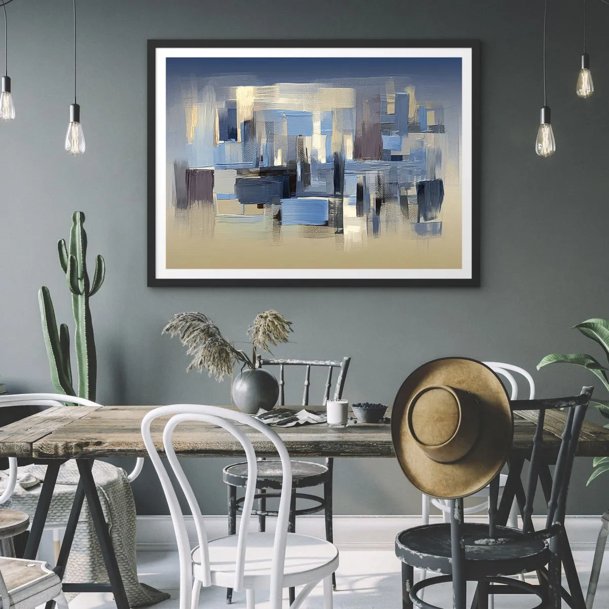 Poster in cornice nera - Struttura blu - 91x61 cm