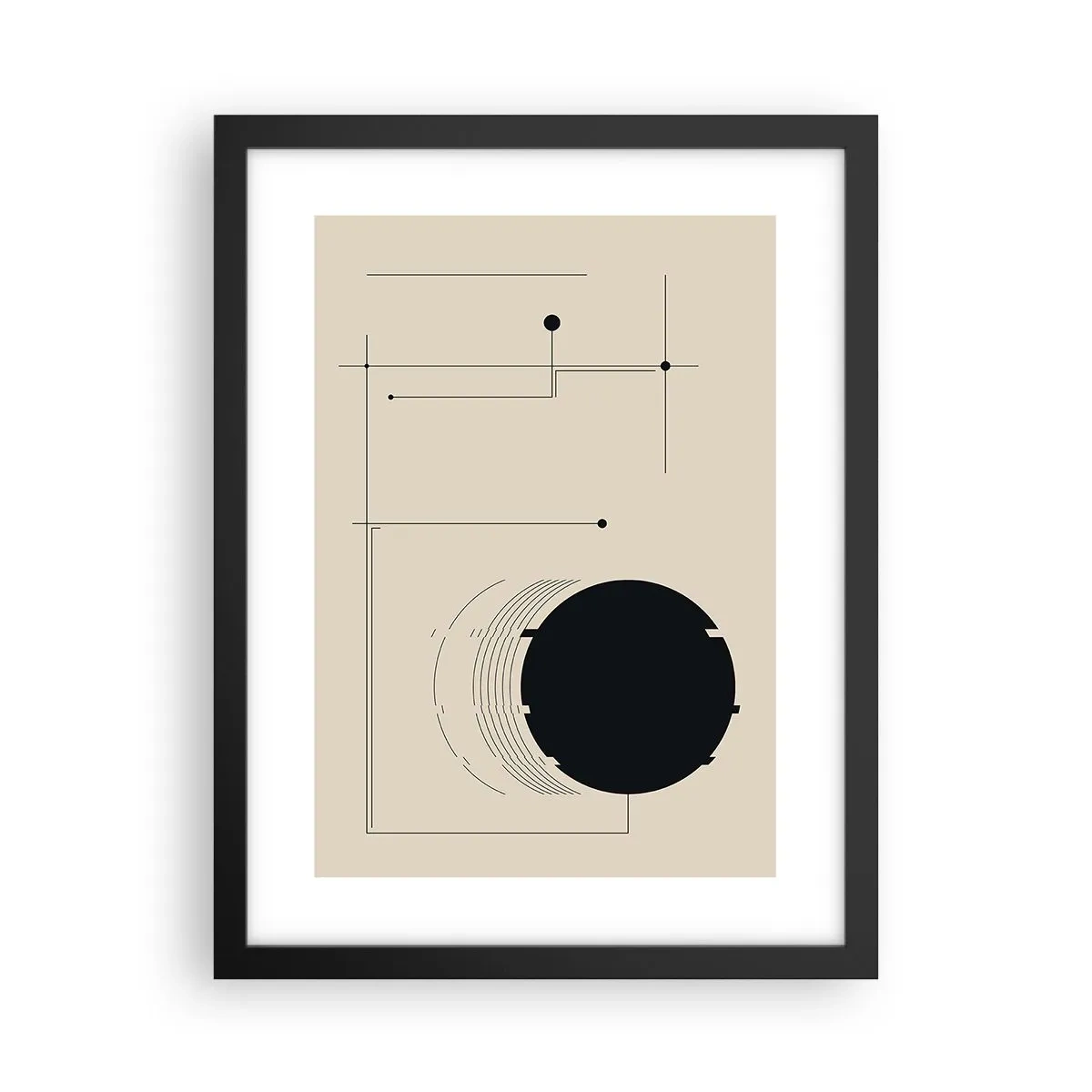 Poster in cornice nera - Composizione elastica e dinamica - 30x40 cm